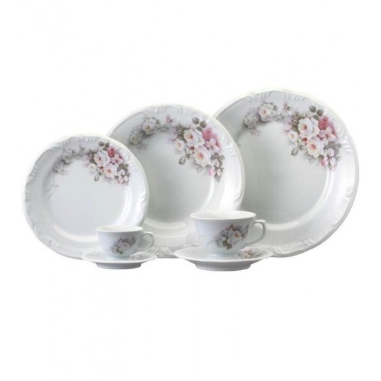 Jogo Para Jantar 42 Pecas Chá E Café Eterna Porcelana Schmidt